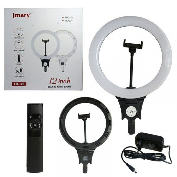 Кольцевая светодиодная лампа для блогеров Jmary FM-12R 30 см.